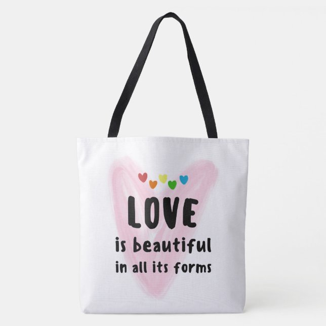 Bolsa Tote O AMOR É Bonito Em Todas As Formas (Frente)