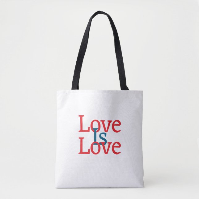 Bolsa Tote O amor é o orgulho vermelho vermelho Junho Texto s (Frente)