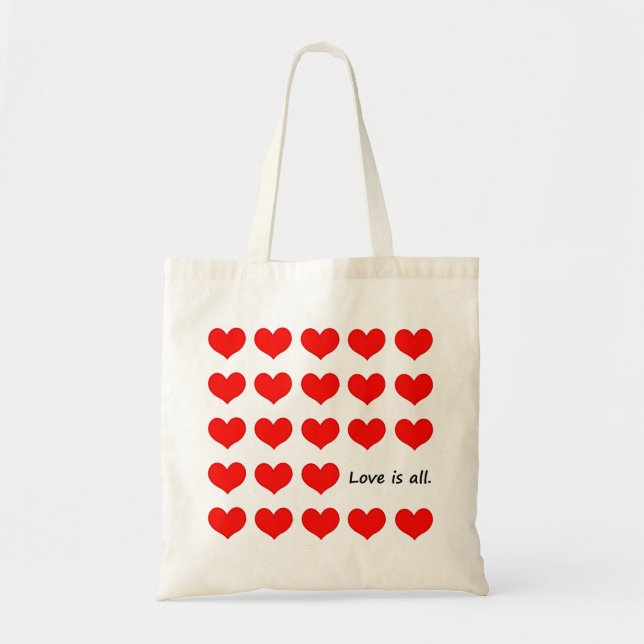 Bolsa Tote O amor é o padrão cardíaco Tote Bag (Frente)