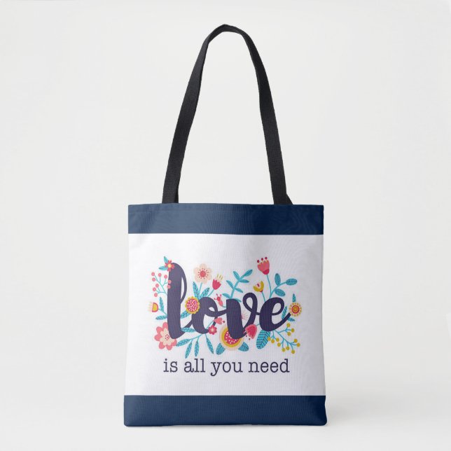 Bolsa Tote "O amor é tudo que você precisa" (Frente)
