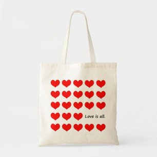 Bolsa Tote O amor é tudo um padrão cardíaco