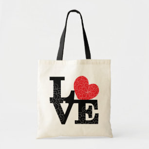 Bolsa Tote O amor esquadrou a impressão floral