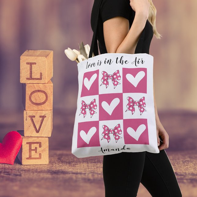 Bolsa Tote O amor está no estilo cardíaco do Air Block (Criador carregado)