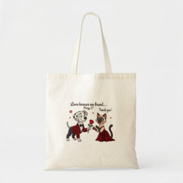 Bolsa Tote O Amor Não Conhece Raça Dálmata e Gato Siames