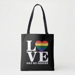 Bolsa Tote O Amor Não Tem Gênero LGBTQ Orgulho Arco-Íris Mês