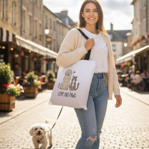 Bolsa Tote O Amor Tem Patas Ilustração Minimalista de Cacho
