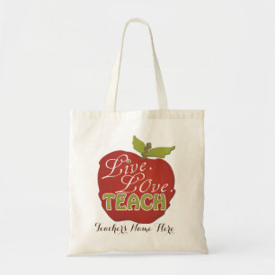 Bolsa Tote O amor vivo ensina o presente personalizado do