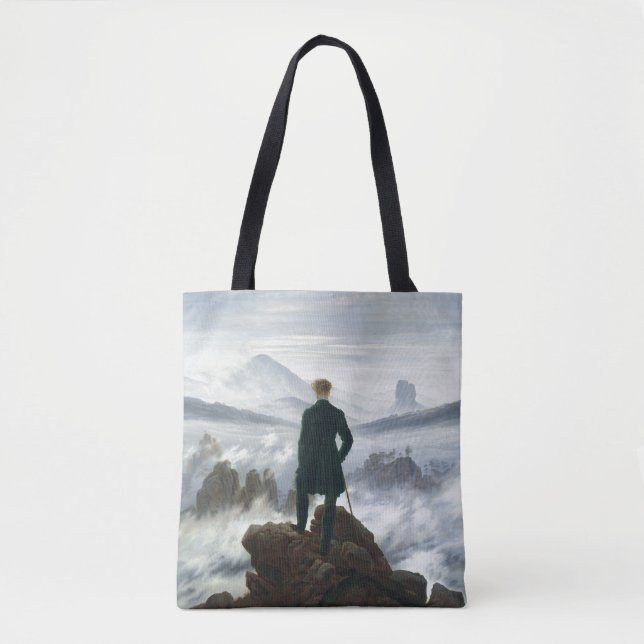 Bolsa Tote O andarilho acima do mar da névoa, 1818 (Frente)