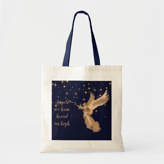 Bolsa Tote O Anjo da Carol de Natal que ouvimos no alto (Frente)