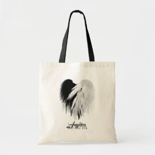 Bolsa Tote O ANJO VOA o preto do CORAÇÃO+Engraçado mau