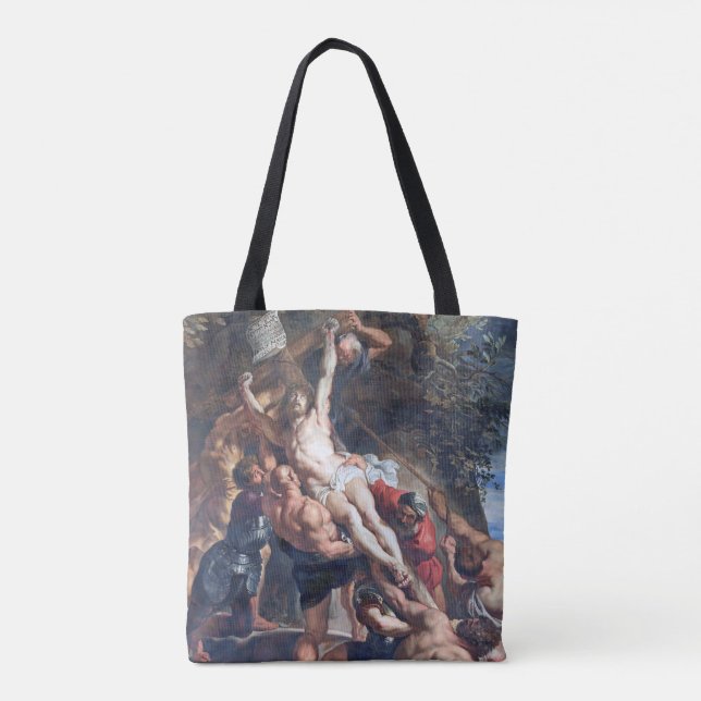 Bolsa Tote O aumento da cruz, Rubens (Verso)