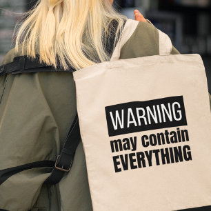 Bolsa Tote O Aviso Pode Conter Tudo O Legal Presente Moderno