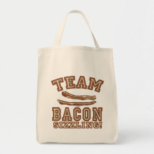 Bolsa Tote O BACON da EQUIPE é camiseta CREPITANTE, canecas,