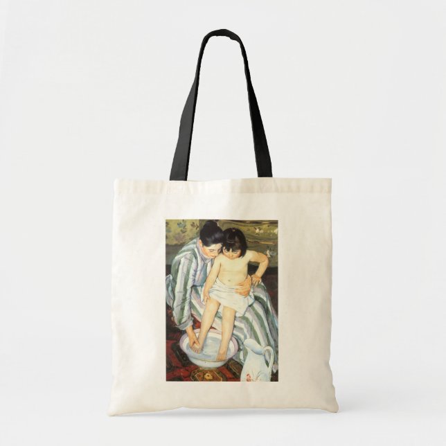 Bolsa Tote O Banho de Criança por Mary Cassatt Impressionismo (Frente)