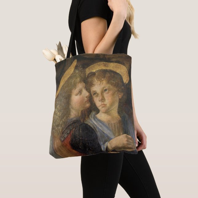Bolsa Tote O batismo dos anjos Cristos de Leonardo da Vinci (Close Up)