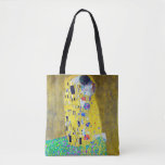 Bolsa Tote O Beijo, Gustav Klimt<br><div class="desc">Gustav Klimt (14 de julho de 1862 - 6 de fevereiro de 1918) era um pintor simbólico austríaco e um dos membros mais destacados do movimento Viena Secessão. Klimt é notado por suas pinturas, murais, esboços, e outros objetos de arte. Além de suas obras figurativas, que incluem alegorias e retratos,...</div>