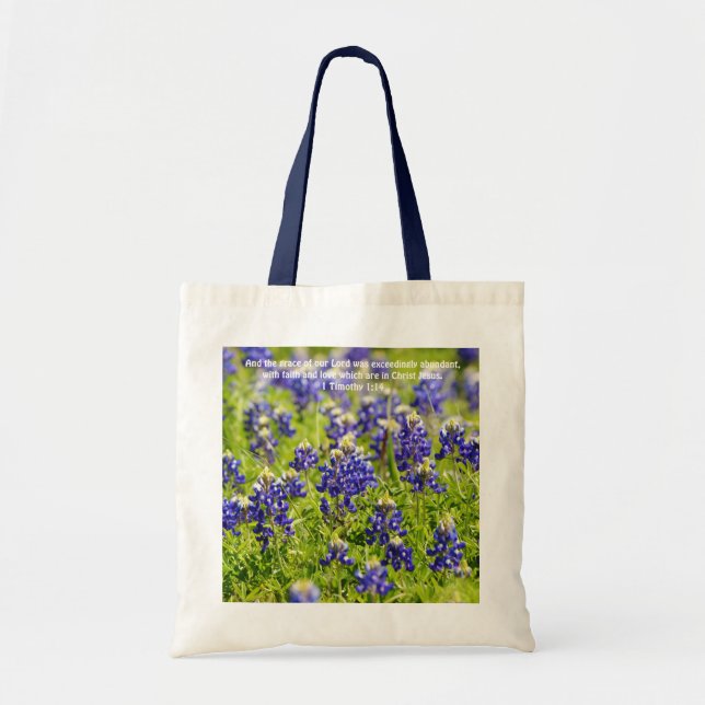 Bolsa Tote O Bluebonnet floresce a sacola da escritura (Frente)