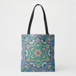 Bolsa Tote "O bolsa/mala a tiracolo de v2 da mandala verde":