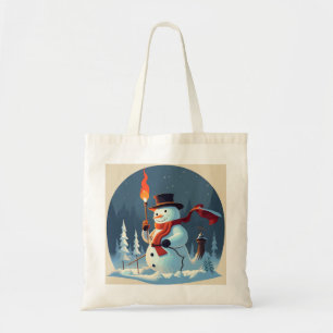 Bolsa Tote O boneco de neve carrega a tocha olímpica