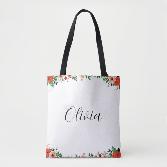 Bolsa Tote O bonitinho desenho animado deixa Olivia (Frente)