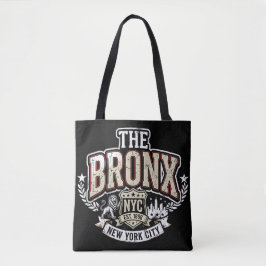 Bolsa Tote O Brasão Angustiado do Bronx Com Leão e Silhueta d