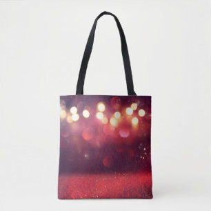 Bolsa Tote O brilho vermelho acende fundo. defocusedba