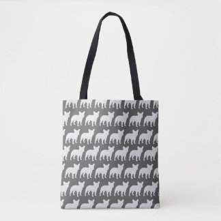 Bolsa Tote O buldogue francês mostra em silhueta o teste