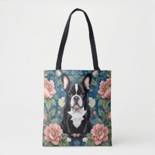 Bolsa Tote O Buldogue Francês William Morris Inspirou Floral