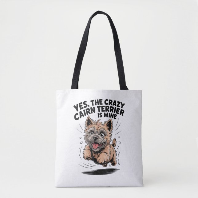 Bolsa Tote O Cairn Terrier Louco é Meu (Frente)