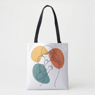 Bolsa Tote O Calor do Abraço de uma Mãe: Linha Minimalista
