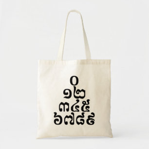 Bolsa Tote O Cambodian numera a pirâmide - 0 Khmer 12 345