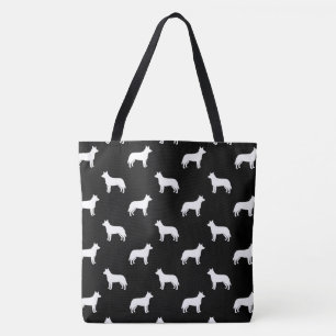 Bolsa Tote O cão australiano do gado mostra em silhueta o