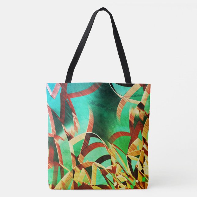 Bolsa Tote O castanho passa por verde ou aquamarina (Frente)
