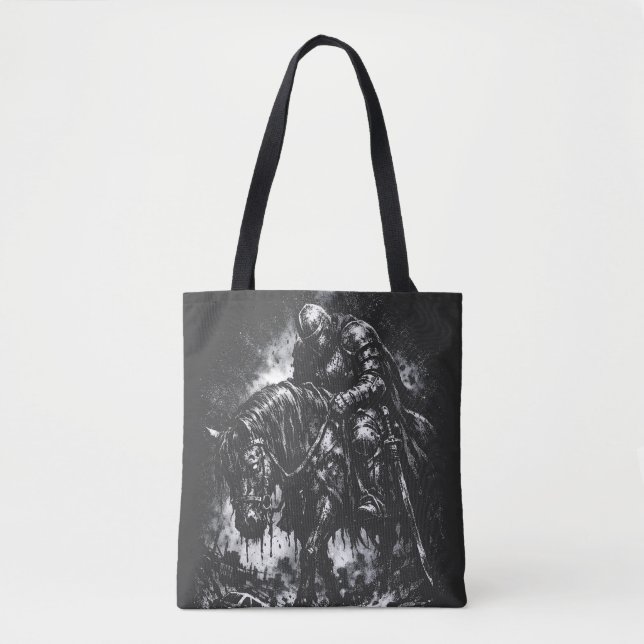 Bolsa Tote O Cavaleiro Caído por BurnsInHell (Frente)