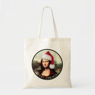 Bolsa Tote O Chapéu Natal de Mona Lisa