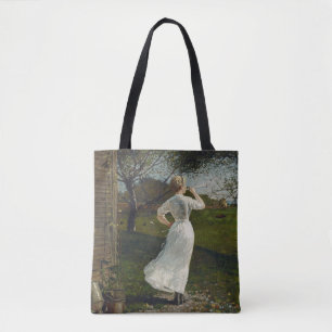 Bolsa Tote O Chifre do Jantar por Winslow Homer