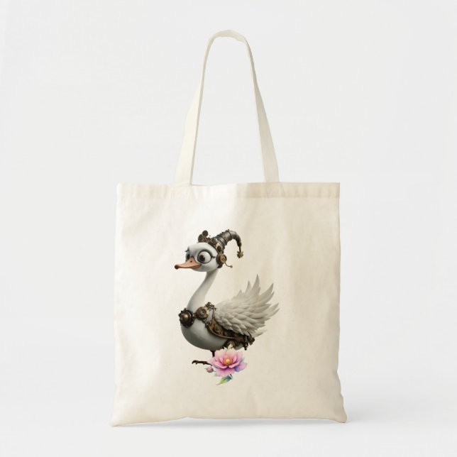 Bolsa Tote O Cisne Curioso de Relógio. (Frente)