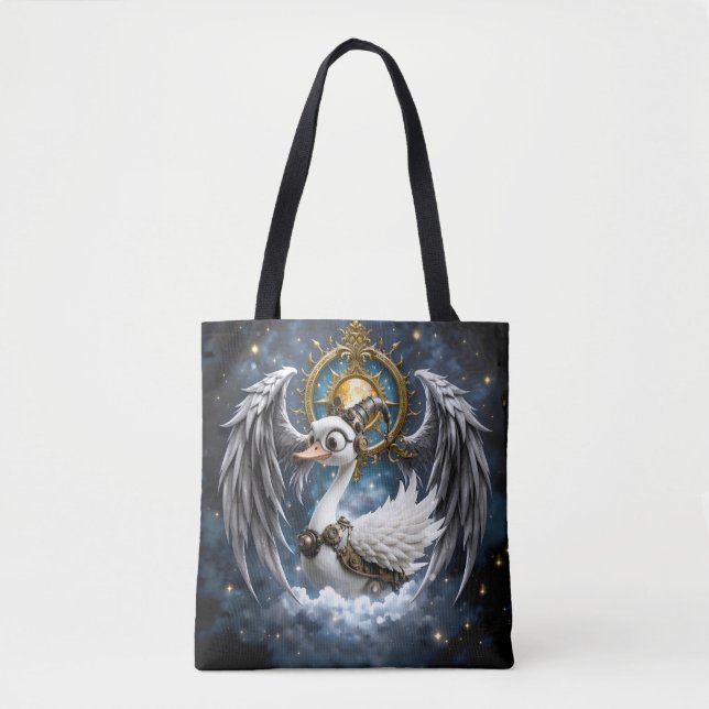 Bolsa Tote O Cisne Curioso de Relógio. (Frente)