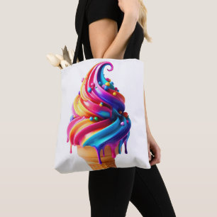 Bolsa Tote O clássico vibrante cone de sorvete da SlipperyJoe