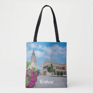 Bolsa Tote O Cloth Hall na praça principal em Cracóvia, Polôn