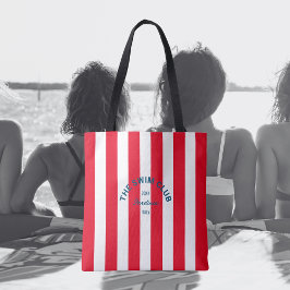 Bolsa Tote O Clube de Natações Crest Red Cabana Stripe