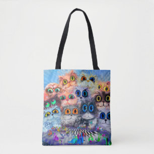 Bolsa Tote O conjunto do retrato sabstrato dos gatos, acry