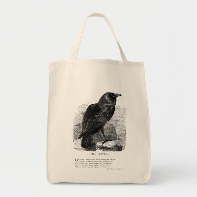Bolsa Tote O corvo pelo ponto de entrada de Edgar Allen (Frente)
