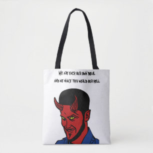 Bolsa Tote O Demônio Vermelho Lúcifer O Inferno cita Arte