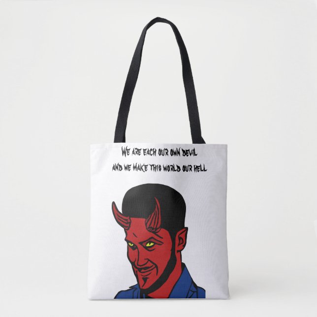 Bolsa Tote O Demônio Vermelho Lúcifer O Inferno cita Arte (Frente)