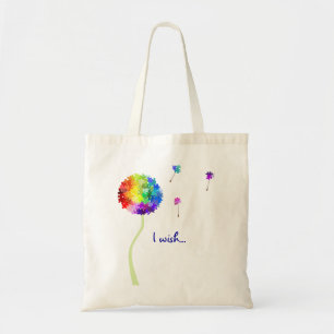 Bolsa Tote O dente-de-leão da consciência do autismo deseja