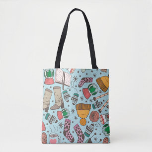 Bolsa Tote O desenho de rabisco desenhado à mão é um padr