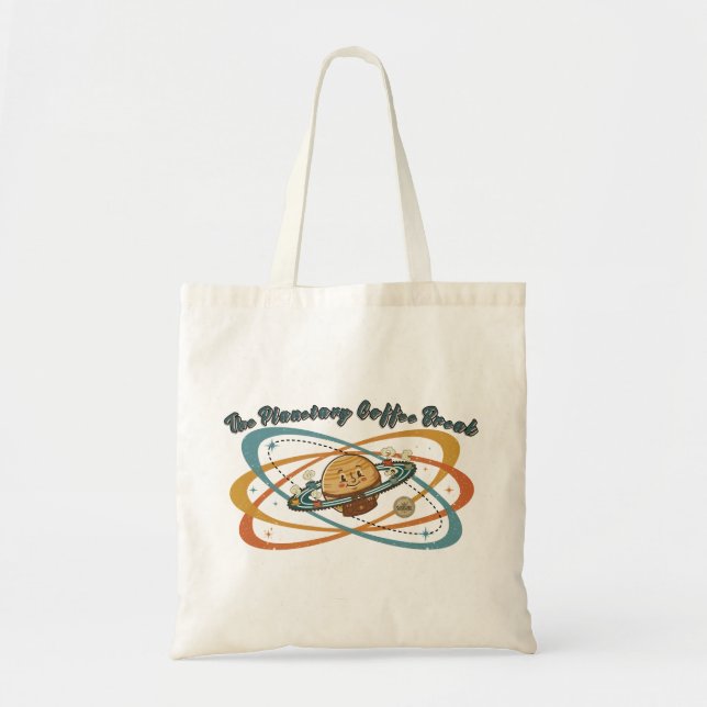 Bolsa Tote O Design Retro Espaço da Pausa Café Planetária (Frente)