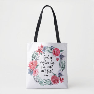 Bolsa Tote O deus está dentro dela que não cairá
