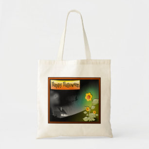 Bolsa Tote O Dia das Bruxas feliz & flores -